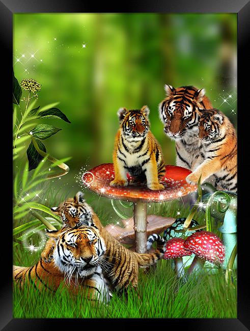 Tigers, Toadstools and Picnics - Oh My! Framed Print by Julie Hoddinott