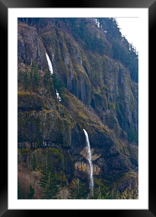 Columbian Gorge Waterfall Framed Mounted Print by Irina Walker