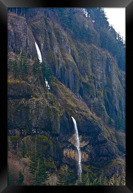 Columbian Gorge Waterfall Framed Print by Irina Walker