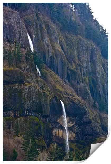 Columbian Gorge Waterfall Print by Irina Walker