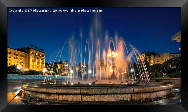 Independence Square, Kiev, Ukraine. Framed Print by K7 Photography