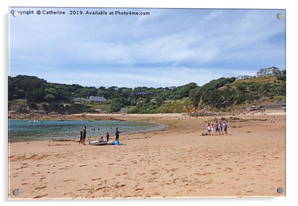 Portelet Bay, Jersey 21 July 2019: Holiday makers  Acrylic by Rocklights 