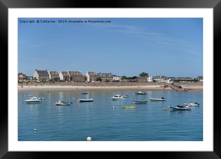 Boats in La Rocque harbour in Jersey Framed Mounted Print by Rocklights 