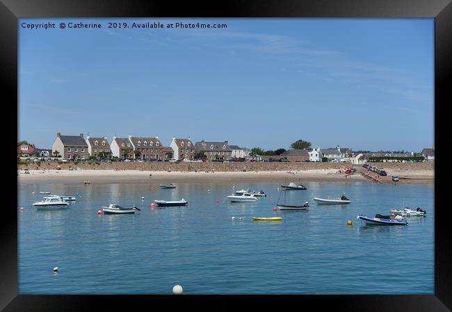 Boats in La Rocque harbour in Jersey Framed Print by Rocklights 