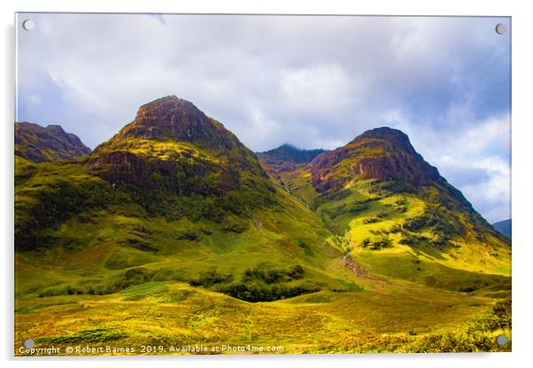 Three Sisters Ridge, Glencoe, Scotland Acrylic by Lrd Robert Barnes