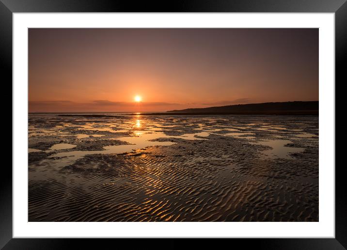 Somerset sunset at Sandbay Framed Mounted Print by Tony Twyman