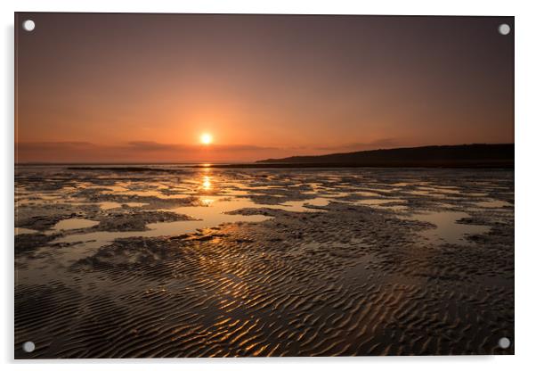 Somerset sunset at Sandbay Acrylic by Tony Twyman