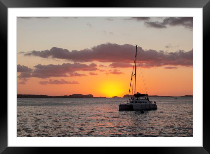 Sunset at Cafe Del Mar Framed Mounted Print by Peter Smith