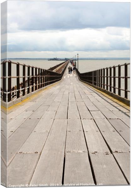 Southend Pier vanishing point Canvas Print by Peter Smith