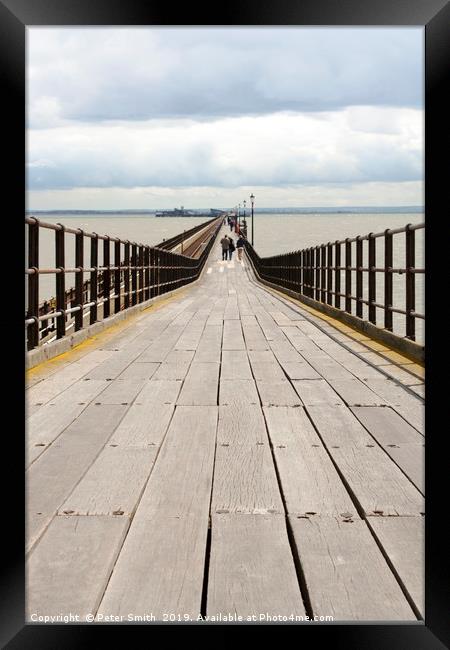 Southend Pier vanishing point Framed Print by Peter Smith