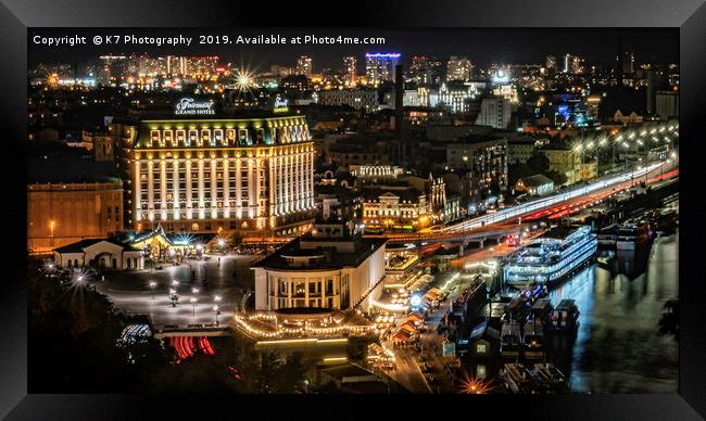 Kiev by Night Framed Print by K7 Photography