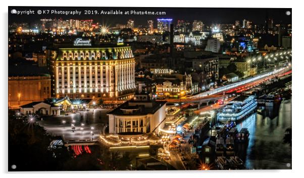 Kiev by Night Acrylic by K7 Photography