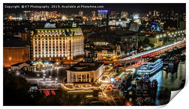 Kiev by Night Print by K7 Photography