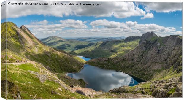 Footpath from Snowdon Mountain Canvas Print by Adrian Evans