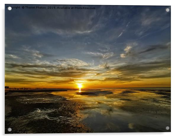 Minnis Bay sunset Acrylic by Thanet Photos