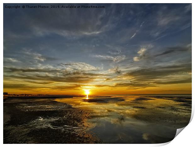 Minnis Bay sunset Print by Thanet Photos