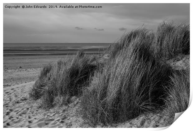 Marram Grass on The Wash Print by John Edwards