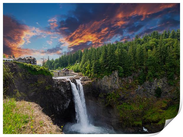 Snoqualmie Falls Early Morning Print by Darryl Brooks