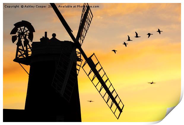 Windmill fly past. Print by Ashley Cooper