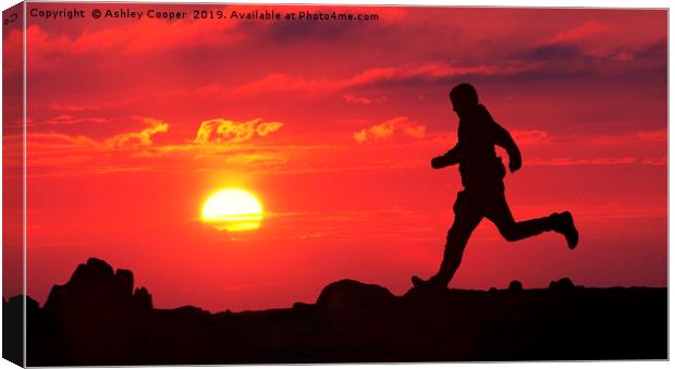 Sunset runner. Canvas Print by Ashley Cooper