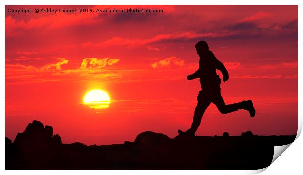 Sunset runner. Print by Ashley Cooper