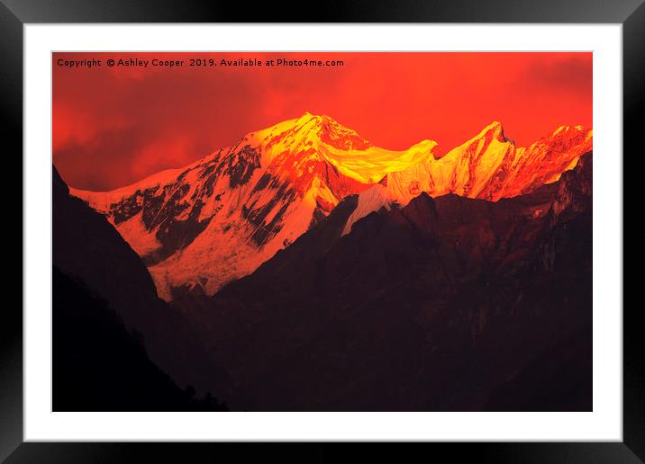 Alpenglow. Framed Mounted Print by Ashley Cooper