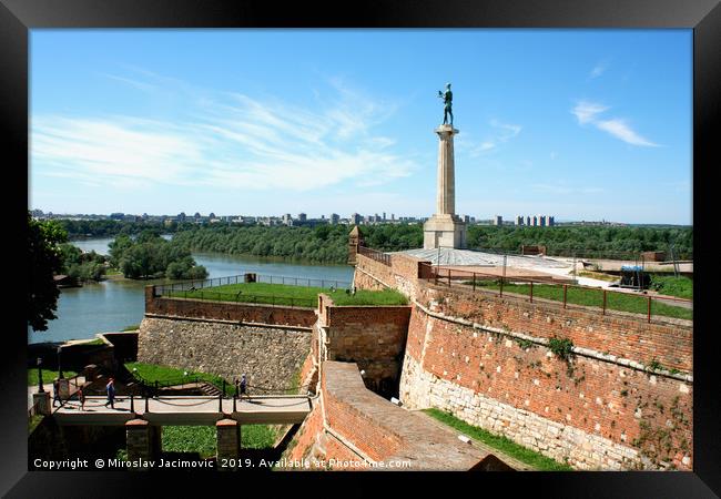 Statue of Victory - Kalemegdan fortress in Belgrad Framed Print by M. J. Photography