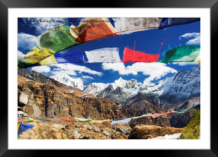 Prayer Flags. Framed Mounted Print by Ashley Cooper