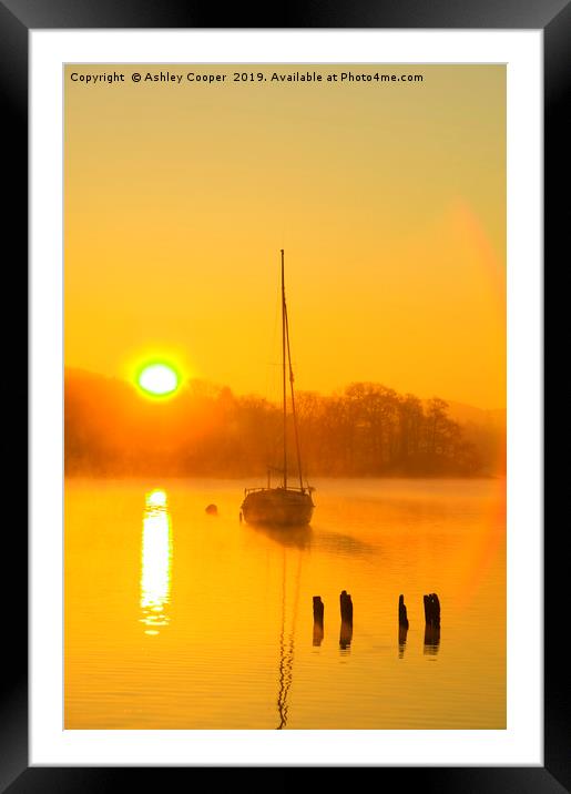 Windermere sunrise. Framed Mounted Print by Ashley Cooper