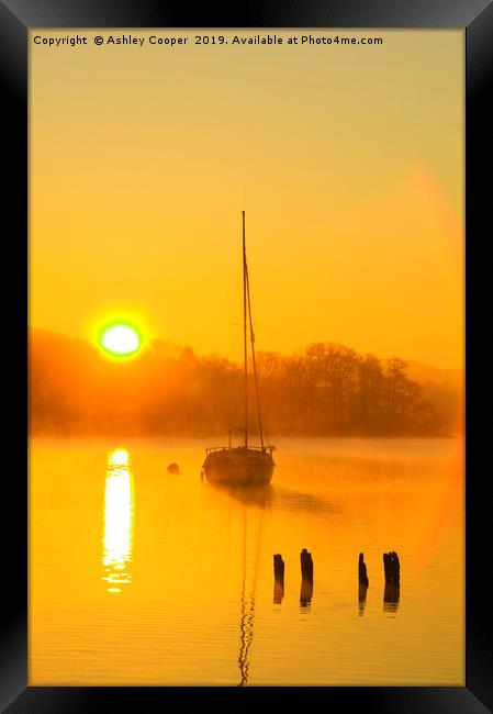Windermere sunrise. Framed Print by Ashley Cooper