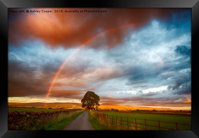 Rainbow sunset. Framed Print by Ashley Cooper