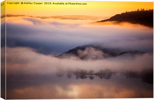 Windermere mist. Canvas Print by Ashley Cooper
