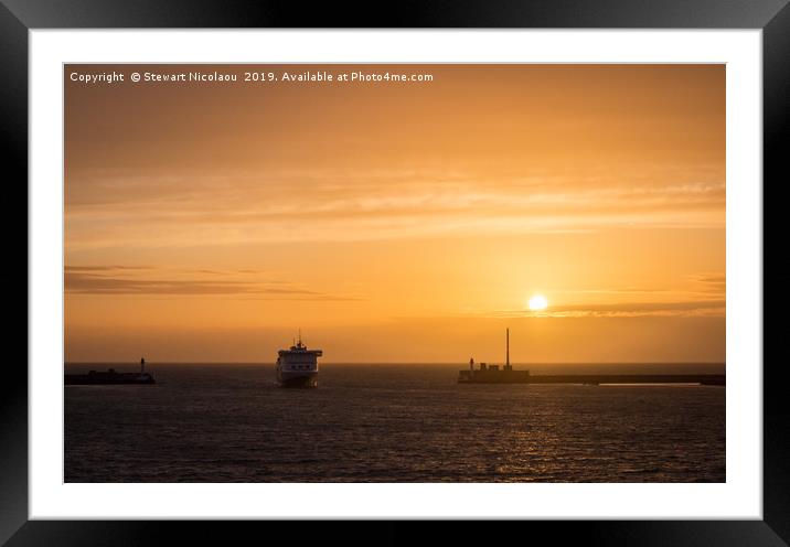 Sunset on the Port of Le Harve Framed Mounted Print by Stewart Nicolaou