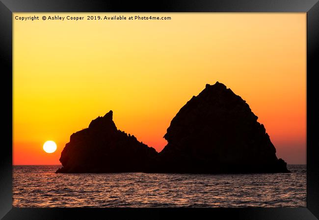 Island sunset. Framed Print by Ashley Cooper