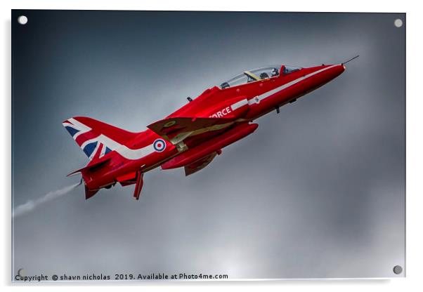 RAF Red Arrows Display Team Acrylic by Shawn Nicholas