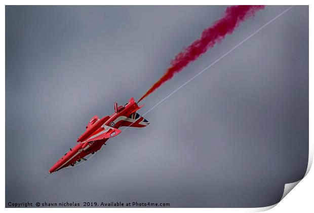 RAF Red Arrows Display Team Print by Shawn Nicholas