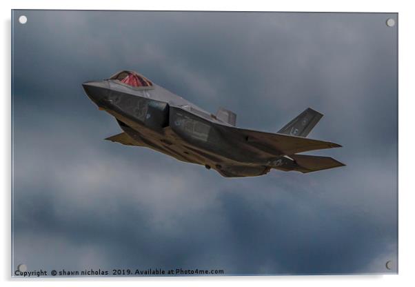 F-35 Lightning 2 Jet Fighter Acrylic by Shawn Nicholas