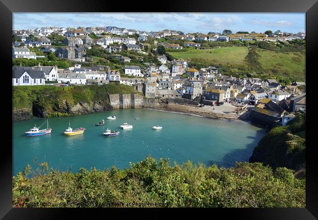 Port Isaac harbour and village, Cornwall. Framed Print by David Birchall