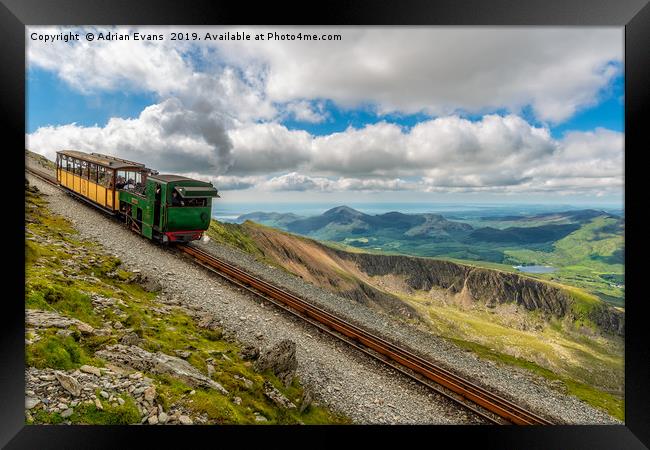 Mountain Railway Snowdonia Framed Print by Adrian Evans