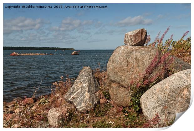 Pile Of Rocks By The Sea Print by Jukka Heinovirta