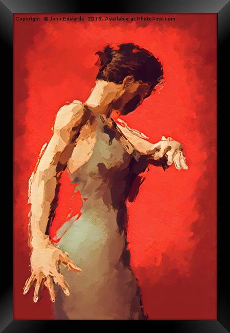 Sensual Flamenco Performance Framed Print by John Edwards