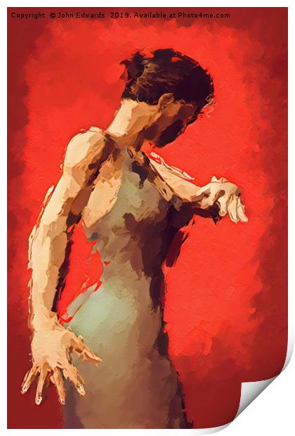 Sensual Flamenco Performance Print by John Edwards