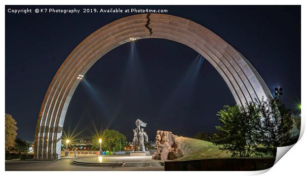 The Peoples' Friendship Arch, Kiev Print by K7 Photography