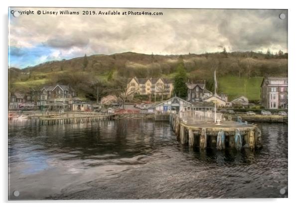Waterhead Pier, Ambleside Acrylic by Linsey Williams