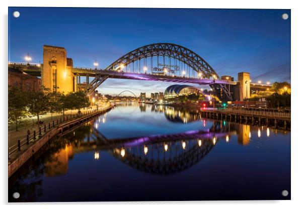 Tyne Bridge Dawn Acrylic by Paul Appleby