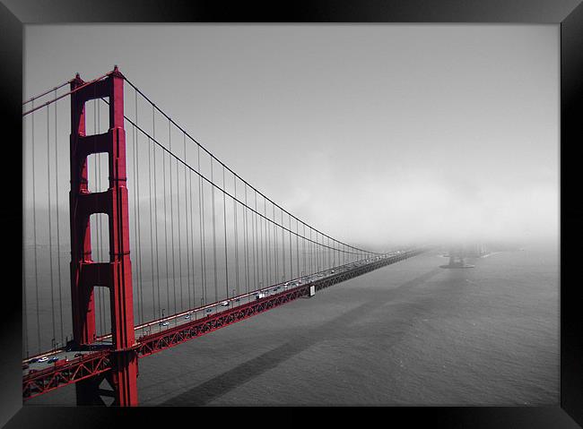 Golden Gate Bridge new to old Framed Print by Thomas Stroehle