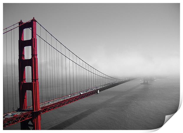 Golden Gate Bridge new to old Print by Thomas Stroehle