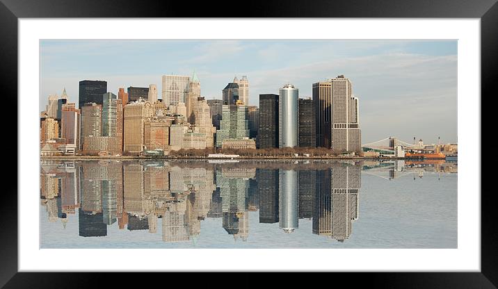 Downtown Manhattan Framed Mounted Print by Thomas Stroehle