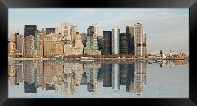 Downtown Manhattan Framed Print by Thomas Stroehle