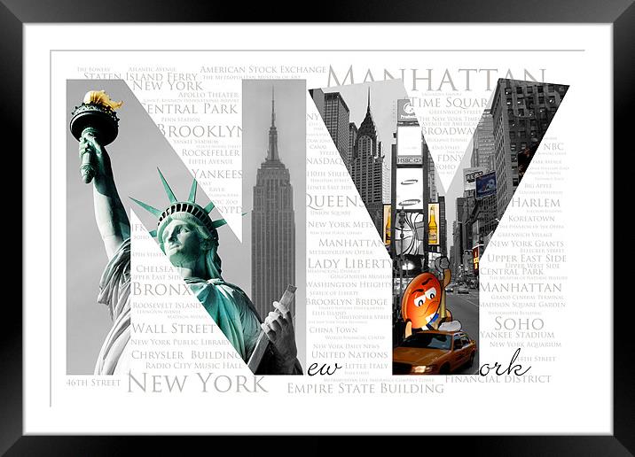 NY - Best of Big Apple Framed Mounted Print by Thomas Stroehle